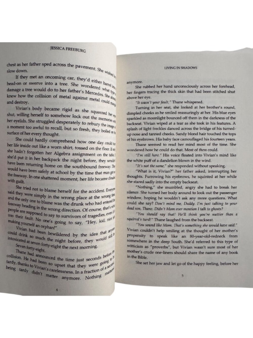 "Living In Shadows" By Jessica Freeburg Signed Paperback 2015 Clean Reads Novel - Picture 7 of 11